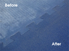 Rubber Flooring Maintenance Kits - Before and After Close-up